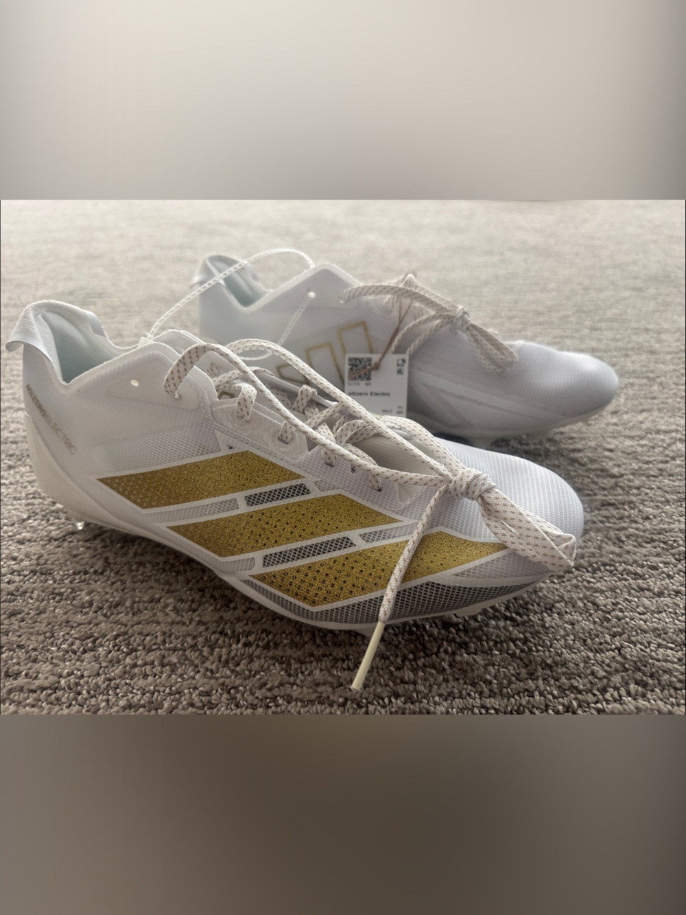 adidas White and Gold Football Cleats